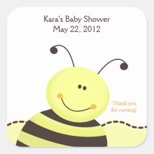 Laat het Bumble Bee SQUARE Favor Sticker