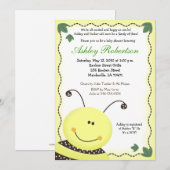 Laat het Bumblebee Baby shower Kaart (Voorkant / Achterkant)