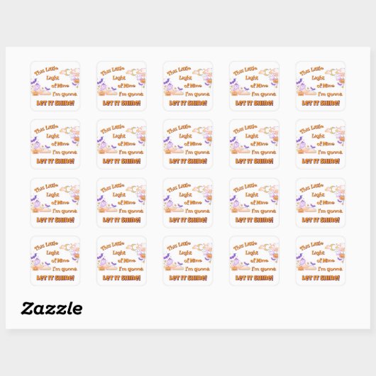 Laat het Christelijke Halloween-Stickers schijnen Vierkante Sticker (Vel)