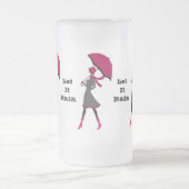 Laat het Dame Rain Frosted 16 oz Mok van glas (Center)