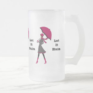 Laat het Dame Rain Frosted 16 oz Mok van glas