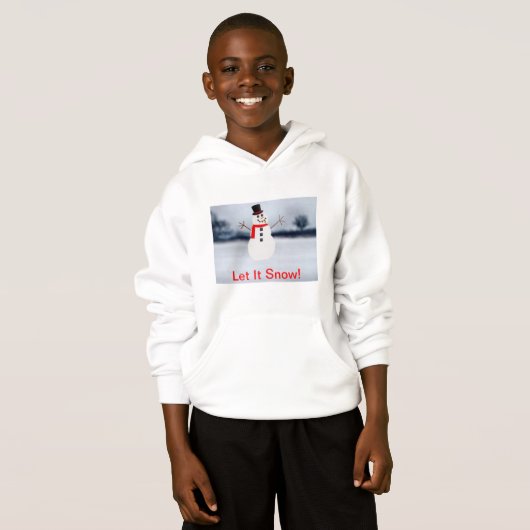 Laat het de Pullover Hoodie van het kind sneeuwen (Voorkant volledig)