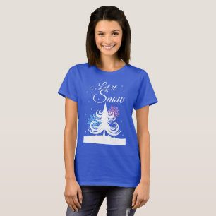 Laat het een grappig kerstfeest gaan sneeuwen t-shirt