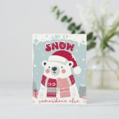 Laat het ergens anders sneeuwen Kerst retro Feestdagenkaart (Staand voorkant)