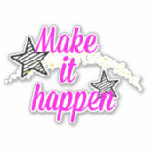 Laat het gebeuren Star en Glitter Sticker (Voorkant)