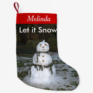Laat het Gepersonaliseerde Naam Snowman Stockings  Kleine Kerstsok
