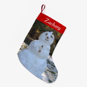 Laat het Gepersonaliseerde Snowman Stockings Sneeu Kleine Kerstsok
