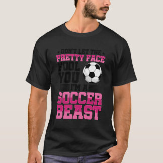 Laat het  gezicht voetbal beest sport voet t-shirt