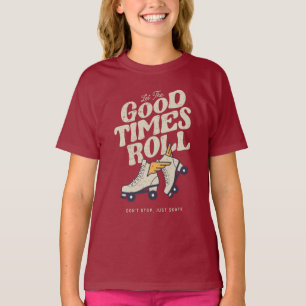 LAAT HET GOEDE TIMES ROL 80'S SCHAATS VAN DE RETRO T-SHIRT