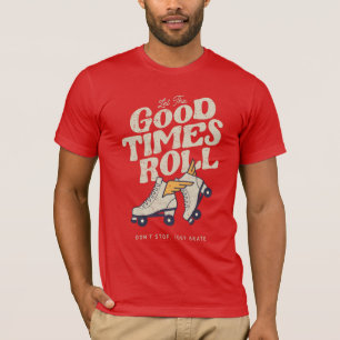 LAAT HET GOEDE TIMES ROL 80'S SCHAATS VAN DE RETRO T-SHIRT