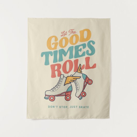 LAAT HET GOEDE TIMES ROL 80'S SCHAATS VAN DE RETRO WANDKLEED (Voorkant)