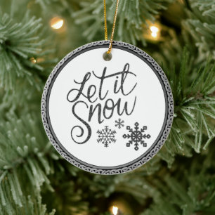 Laat het Grijze en Witte Ornament sneeuwen