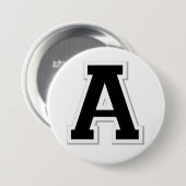 Laat het Initiaal Letter A in Black Button doorlop (Voorkant /achterkant)