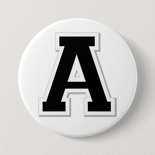 Laat het Initiaal Letter A in Black Button doorlop (Voorkant)