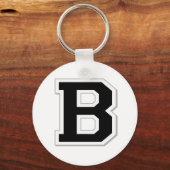 Laat het Initiaal Letter B in zwart Sleutelhanger (Voorkant)