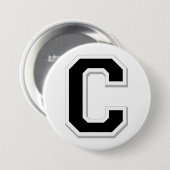 Laat het Initiaal Letter C in zwarte Button doorlo (Voorkant /achterkant)