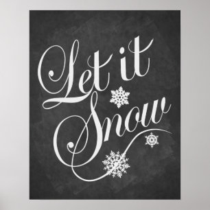 Laat het  kerstboompapier met sneeuw doorsneden poster