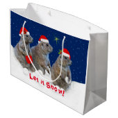 Laat het kerstcadeautje Sneeuwen Large Cadeauzakje (Achterkant Gekanteld)