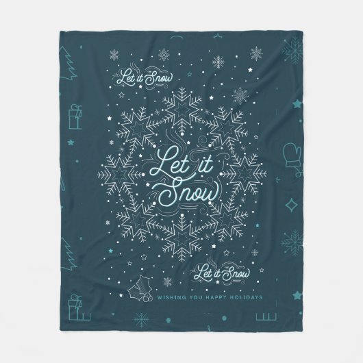 Laat het kerstfeest doorsneeuwen fleece deken (Voorkant)