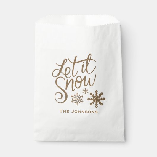Laat het kerstfeestfeest Sneeuwen Favor Bag Bedankzakje (Voorkant)