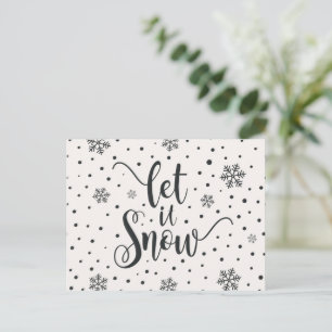 Laat het kerstkalligrafie sneeuwen BRIEFKAART