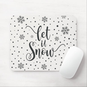 Laat het kerstkalligrafie sneeuwen   Mousepad Muismat