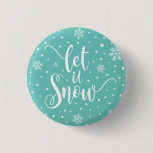 Laat het kerstkalligrafie sneeuwen   Pin-Button Ronde Button 3,2 Cm