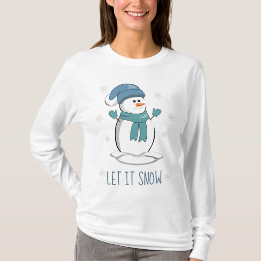Laat het langwerpige Sleeve T-Shirt sneeuwen (Voorkant)