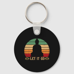 Laat het los Boeddha-meditatie Vintage Zen Boeddhi Sleutelhanger