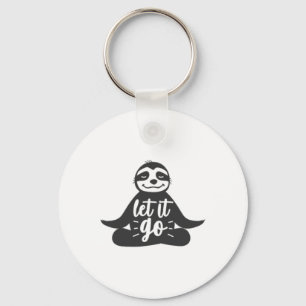 Laat het los luiaard yoga yogi cadeau  sleutelhanger