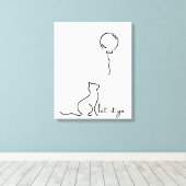 Laat het los - Minimalistische kunst van het katte Canvas Afdruk (Insitu (Houten vloer))