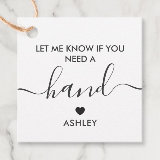 Laat het me weten als je een handgeschenk Label no (Voorkant)