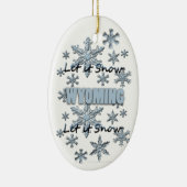 Laat het met Wyoming kerstversiering sneeuwen Keramisch Ornament (Rechts)