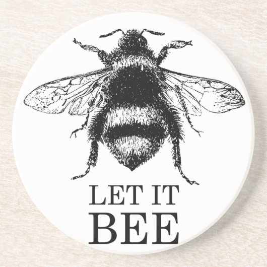 Laat het Natuur Bumble Bee zijn Zandsteen Onderzetter (Voorkant)