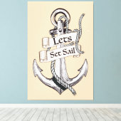 laat het  nautische poster van de zeilboot instell canvas afdruk (Insitu (Houten vloer))