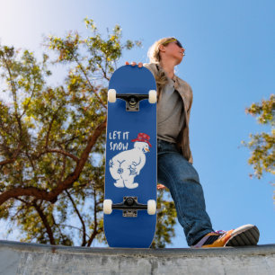 LAAT HET NU grappige sneeuwman ZIJN Skateboard