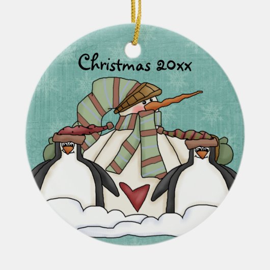 Laat het Ornament Snowman Keepomwille Sneeuwen (Voorkant)