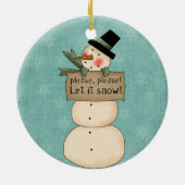 Laat het Ornament Snowman Keepomwille Sneeuwen (Achterkant)