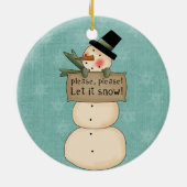 Laat het Ornament Snowman Keepomwille Sneeuwen (Achterkant)