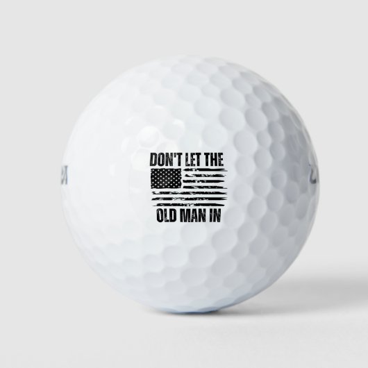 Laat het oude man niet in de  Amerikaanse vlag han Golfballen (Voorkant)