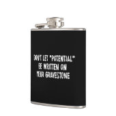 Laat het potentieel niet op uw grafsteen worden ge heupfles (Links)