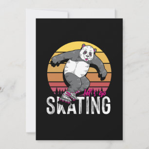 Laat het Skater Rollerblading van Panda Gealigneer Kaart