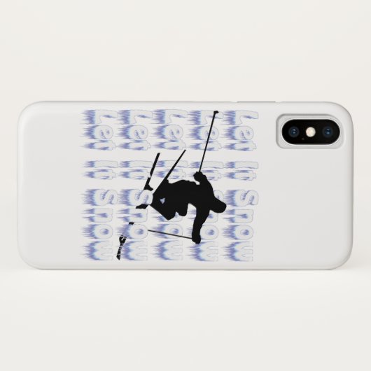 Laat het skiër iPhone Case (Achterkant (horizontaal))