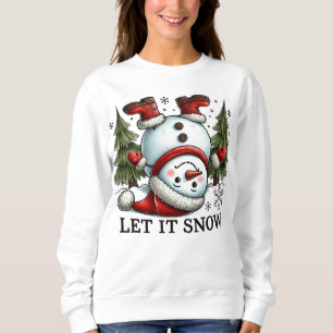 Laat het Sneeuw Grappig Sneeuwman Winter Kerstmis Trui