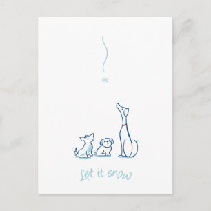 Laat het Sneeuw Honden - Sneeuwjacht Ansichtkaart Briefkaart