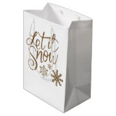 Laat het Sneeuw Kerstvakantie Gift Bag Medium Cadeauzakje (Achterkant Gekanteld)