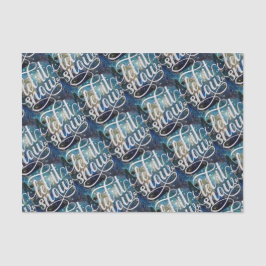 Laat het sneeuw nachtelijke hemel kunst herhalen tissuepapier (Voorkant)