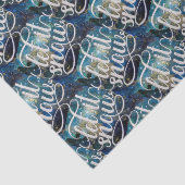 Laat het sneeuw nachtelijke hemel kunst herhalen tissuepapier (Detail)