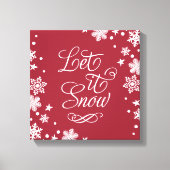 Laat het sneeuw-rode wintersneeuw-typografie canvas afdruk (Voorkant)