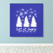 Laat het Sneeuw Stretched Canvas Print (Insitu (Houten vloer))
